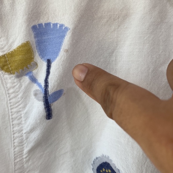 J. McLaughlin Button Down Long Sleeve Floral Print 100% Cotton Shirt Sz L - Picture 5 of 9